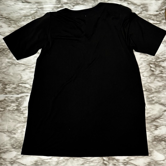 Vintage 80s Bejeweled Black V Neck Tunic Top Dress Le Maglie Di Nives One Size - Picture 5 of 9
